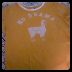 Yellow No Drama Llama shirt short sleeves